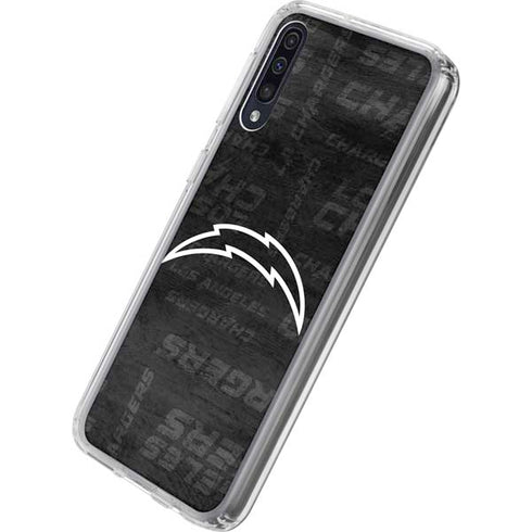 NFL Los Angeles Chargers Black & White Galaxy A50 Clear Case